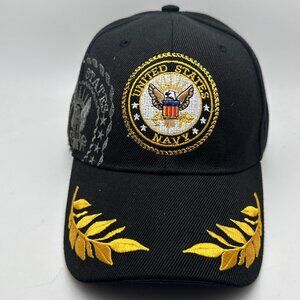 United States Navy Baseball Cap Black Embroidered Military Hat Adjustable